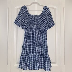 Blue and White Checkered Dress